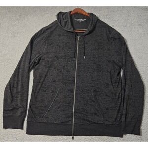 John Varvatos USA Adult Sweatshirt 2XL XXL Gray Hoodie Full Zip Lightweight Mens